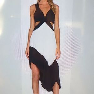 Lovers+Friends black&white asymmetrical dress Size S